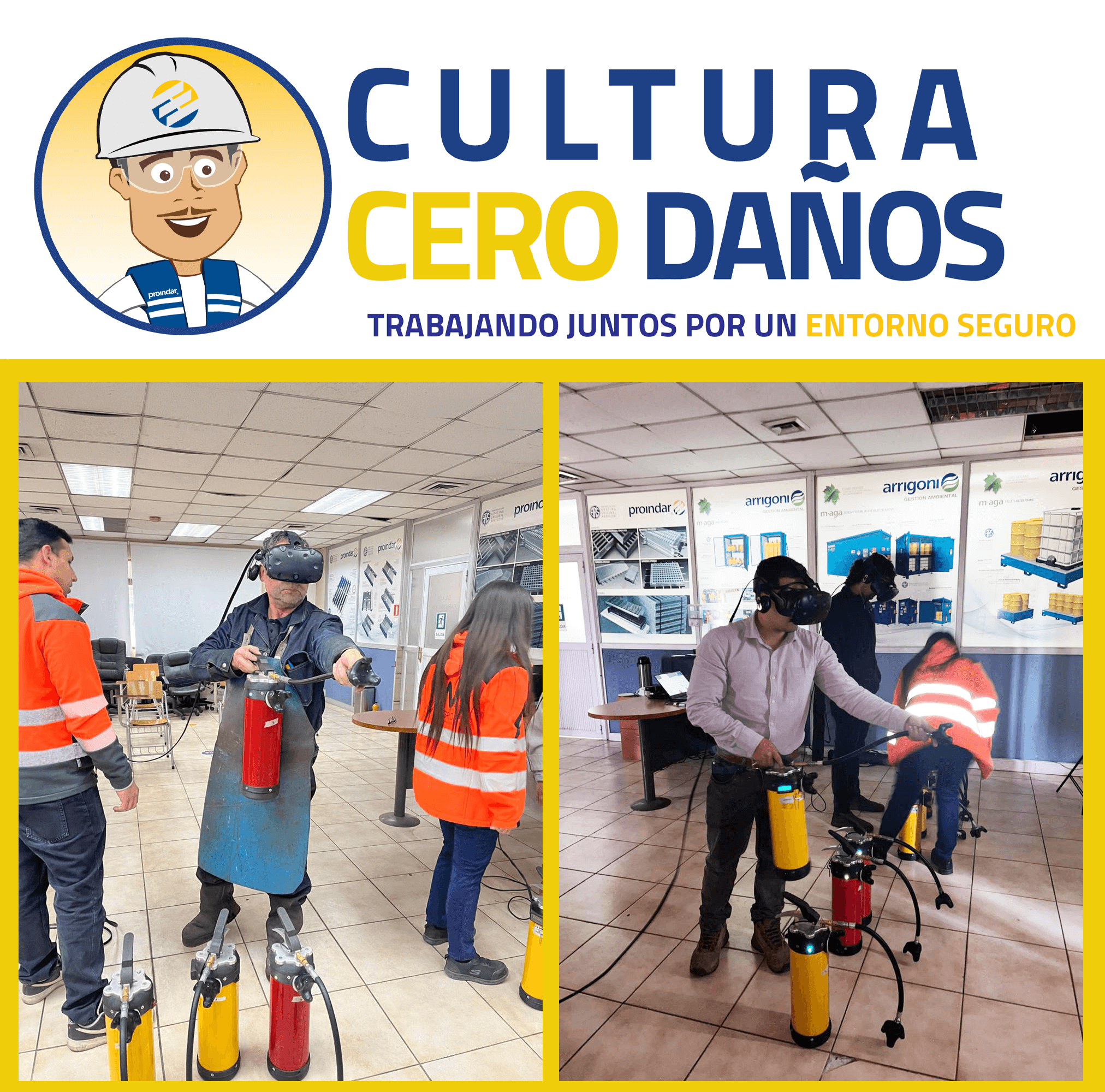 Equipo Proindar se capacita para el uso de extintores en situaciones de emergencia