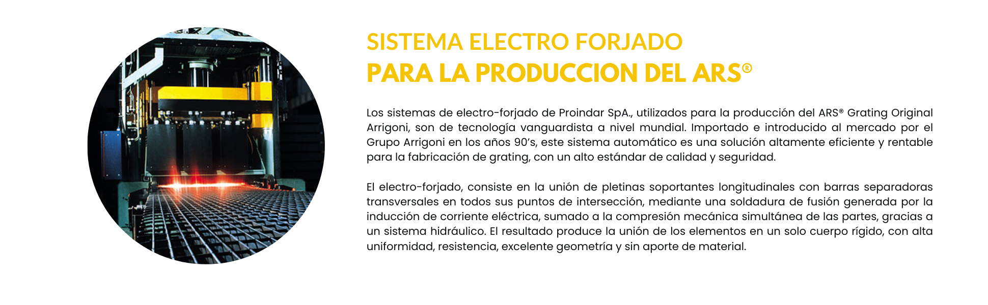 Sistema de electro forjado para la producción del ARS®